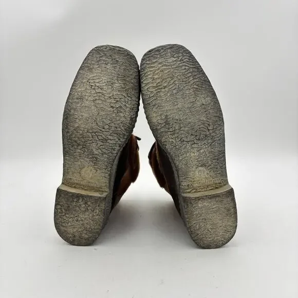 Vintage Fur Suede Quilted Moccasin Boots Moc Toe Women's 6 Made in Italy - Picture 7 of 14